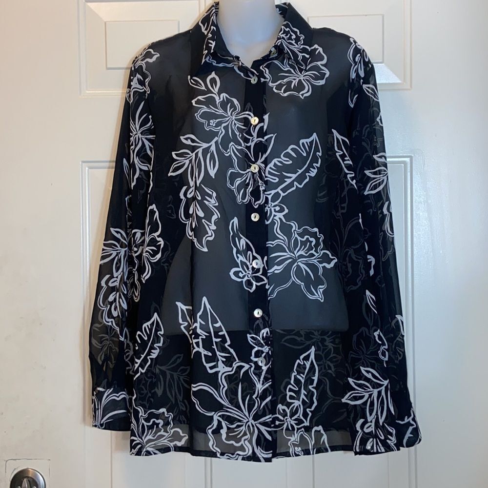 Sale Impressions Long Sleeve Women Top Blouse Size XL